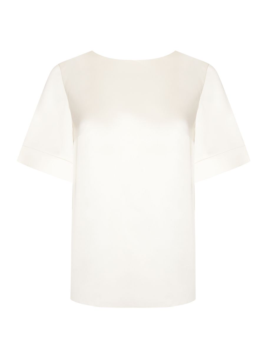 Блуза из шелка прямая молочная