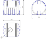 Ёмкость горизонтальная 3000л Политим 3000 л.(1915x1570x1645см;синий) - арт.560775