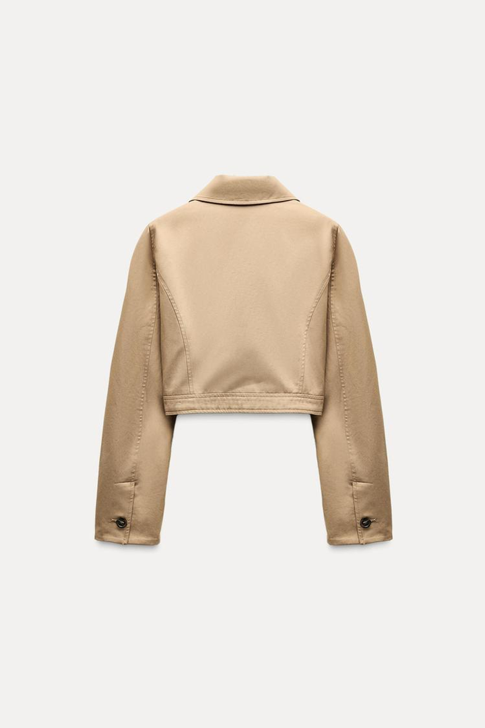 ZARA КОРОТКИЙ ТРЕНЧ С РУБАШЕЧНЫМ ВОРОТНИКОМ, ТАБАЧНЫЙ