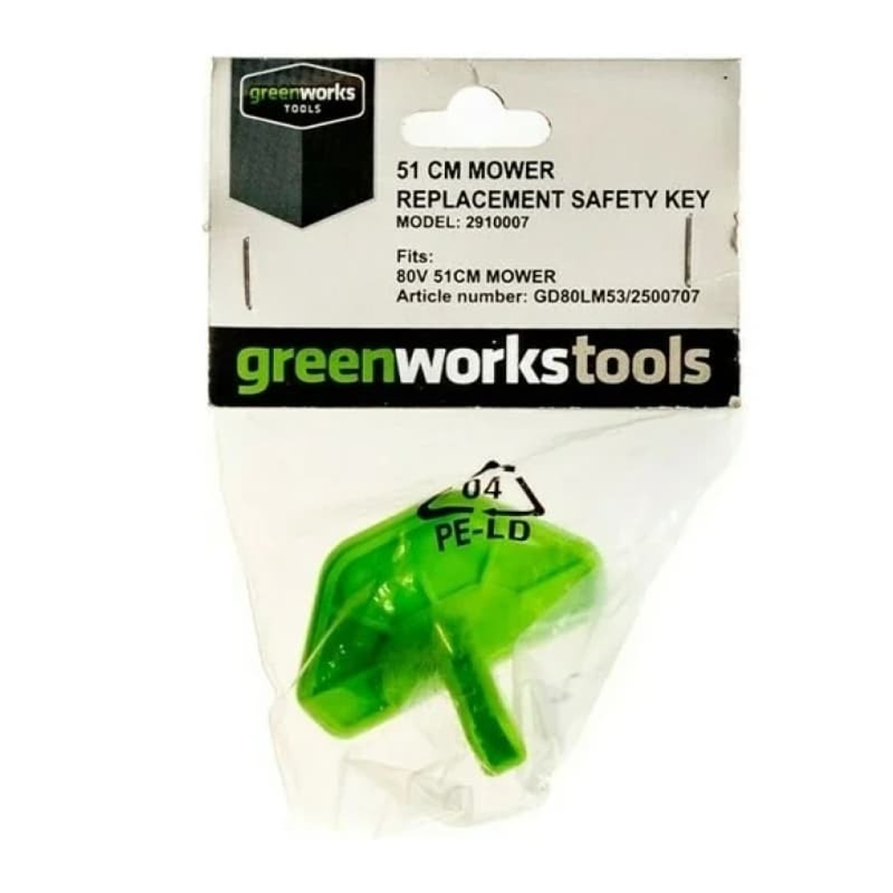 Зеленый ключ безопасности для 2500707 газонокосилки Greenworks
