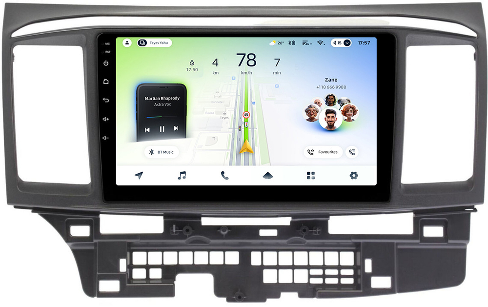 Магнитола для Mitsubishi Lancer X 2007-2016 - Teyes CC4L монитор 9" IPS на Android 14, Snapdragon 662, CarPlay, 4G SIM-слот