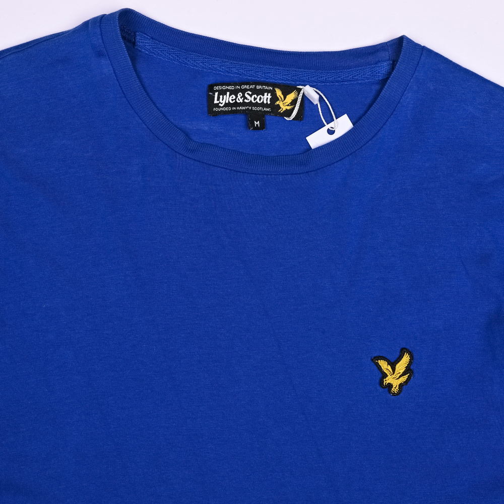 Футболка Lyle & Scott синего цвета, M slim