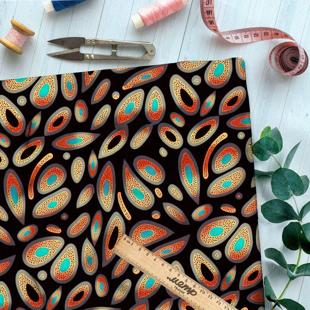 Ткань премиум шифон экзотический взгляд