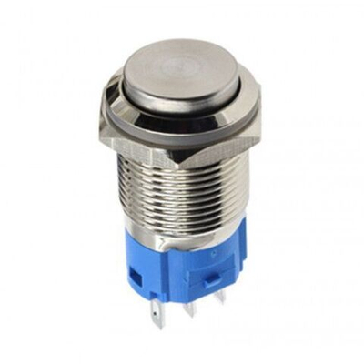 Кнопка металлическая с фиксацией 16 мм