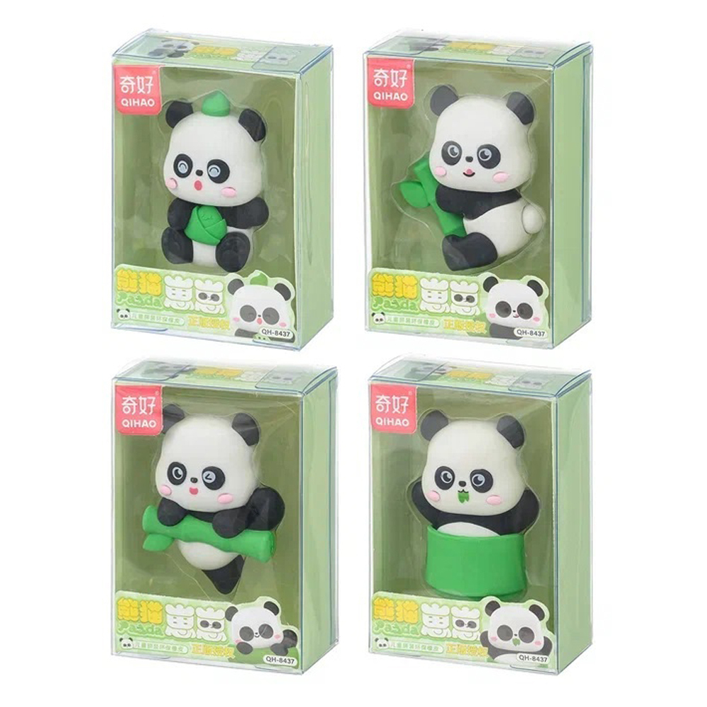 Ластик Qihao, фигурный, разборный, серия "Панда", цветной корпус, в пластиковой упаковке