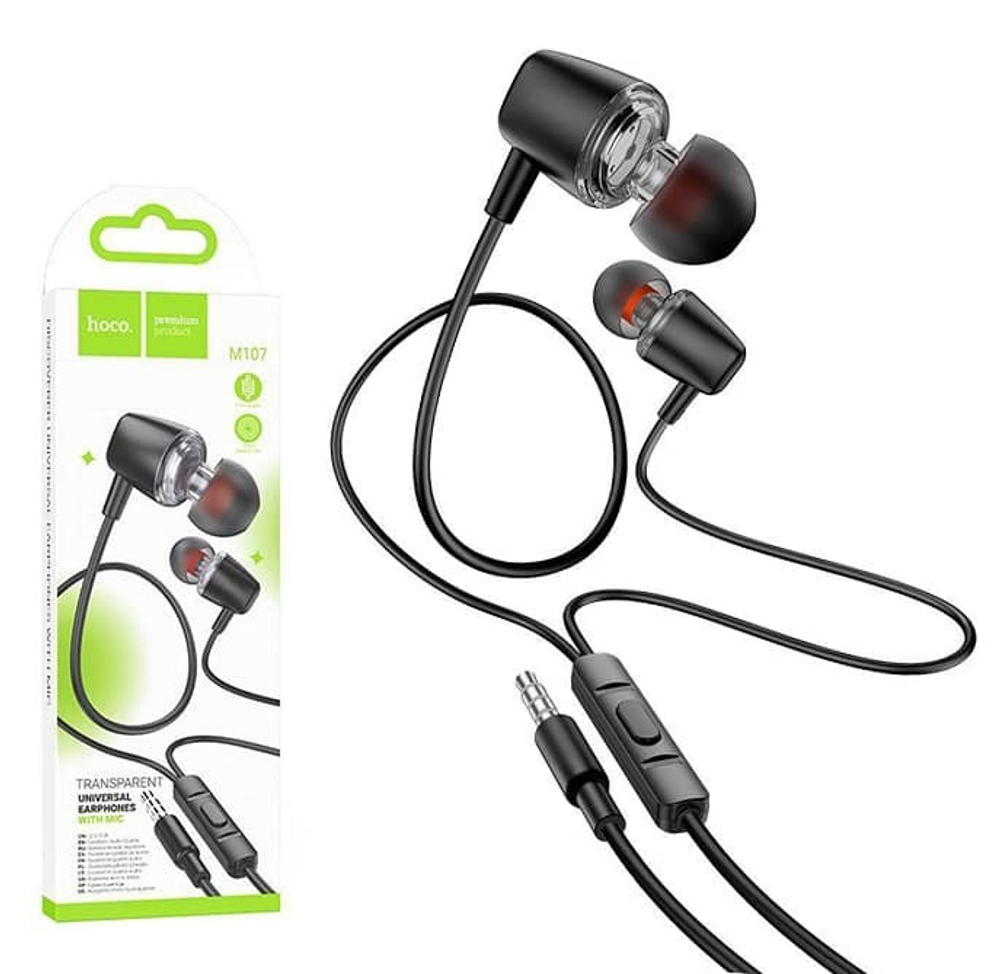 Наушники с микрофоном HOCO M107 (черный), мятая упаковка