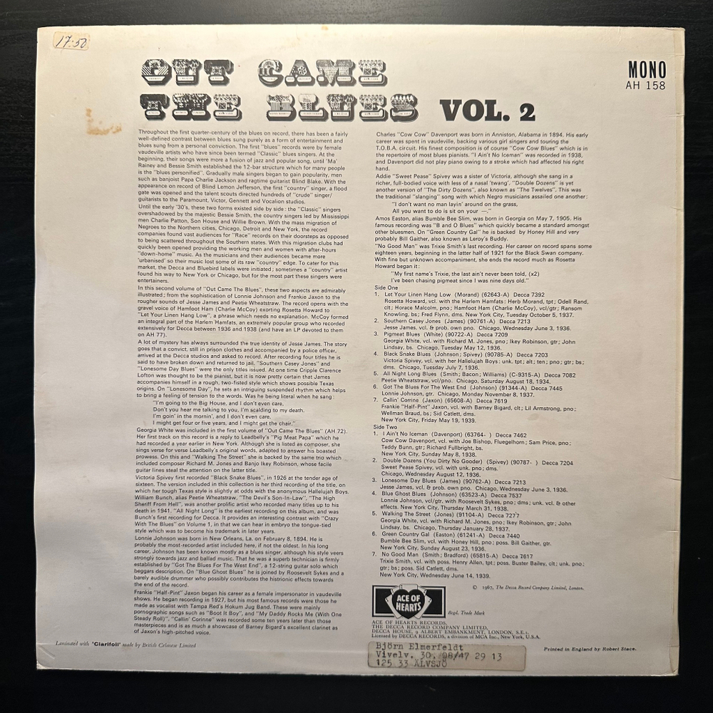 Сборник - Out Came The Blues Vol. 2 (Англия 1967г.)