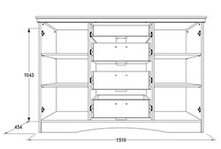 Комод "Ольга-10" многоцелевой (белый/жемчужный ясень), ЛДСП/МДФ, Фант-мебель, г. Волжск