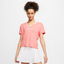 Женская футболка теннисная Nike Court Dry Elevated Essential Top - sunblush/white