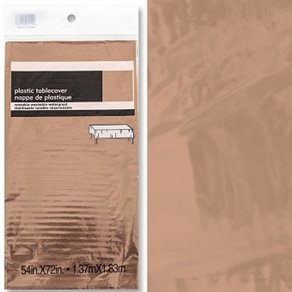 Скатерть одноразовая Розовое Золото Металлик 137*183 см.