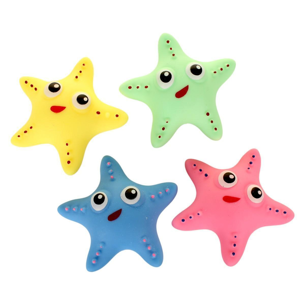 Мякиш Морская звезда 9 см, 4 цвета, пакет с-30505