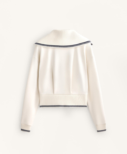 Oysho Куртка с вязаными деталями и кантом из ткани с модалом, экрю