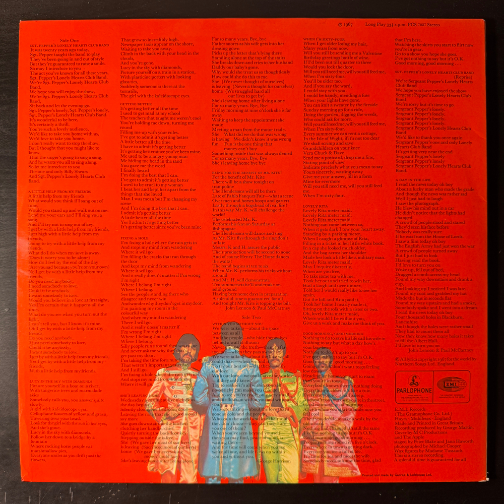 The Beatles ‎– Sgt. Pepper's Lonely Hearts Club Band (Франция 1973г.) Т
