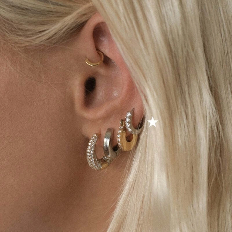 Серьги-кольца Блестящая София – Серебро