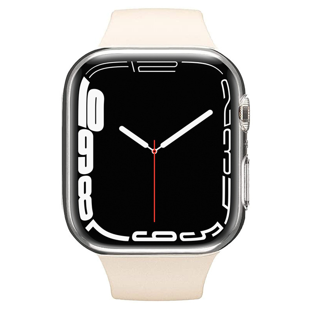 Силиконовый ультратонкий чехол-бампер для часов Apple Watch 7 серии, размером 45мм, HD Clear Ultra Thin