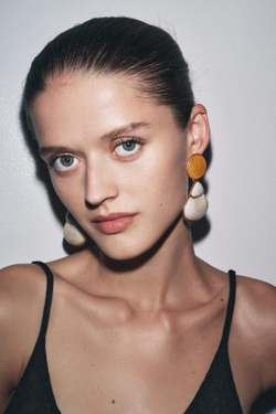 ZARA СЕРЬГИ С КАМНЯМИ, ОРАНЖЕВЫЙ