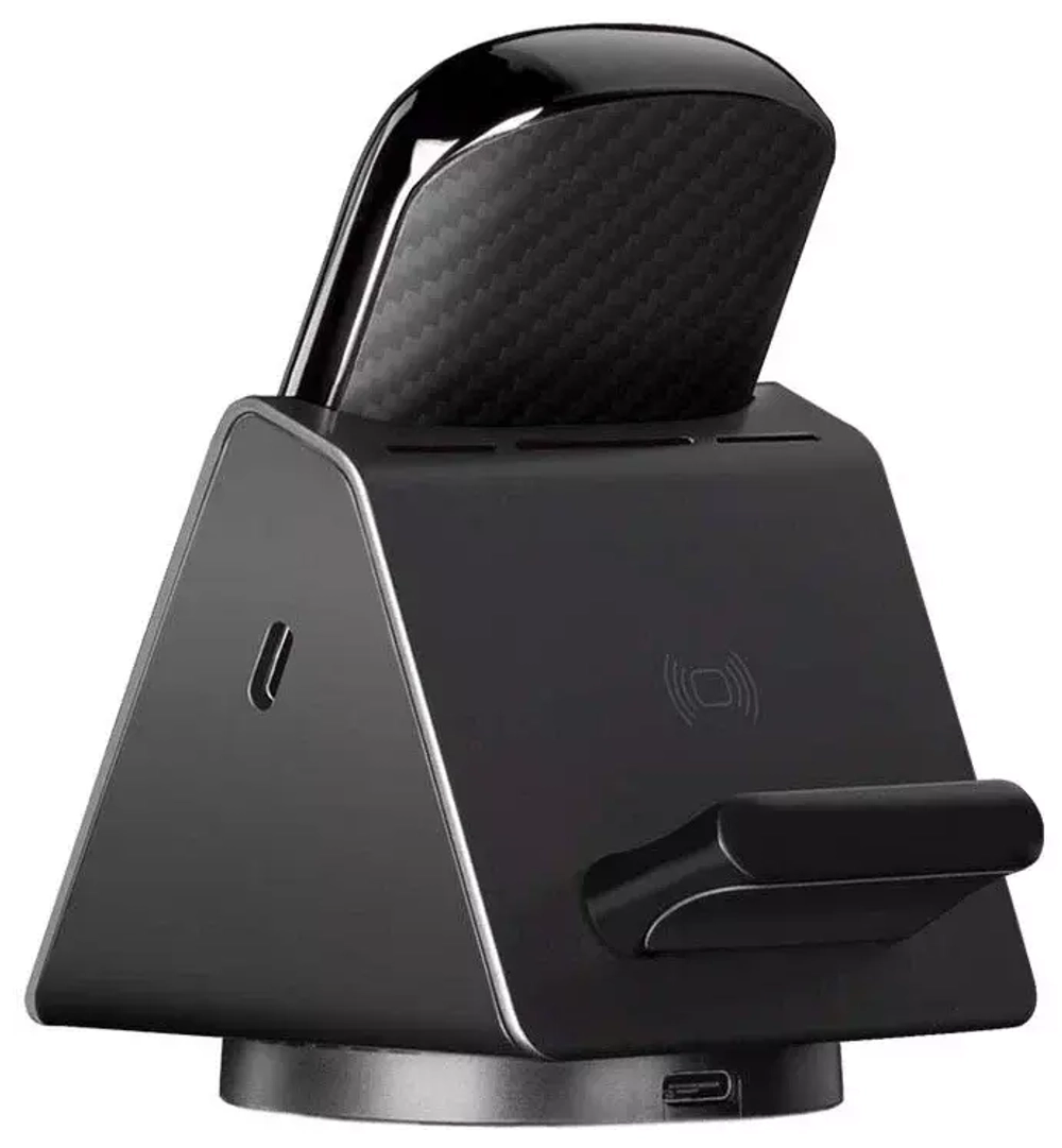 Беспроводное зарядное устройство Pitaka MagEZ Slider 3в1+MagSafe black
