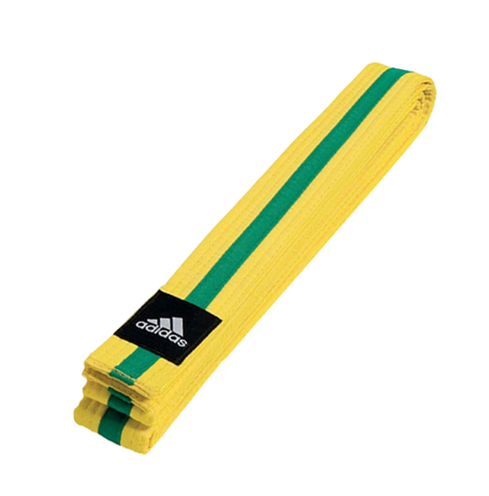 Пояс для тхэквондо Adidas Club желто-зеленый