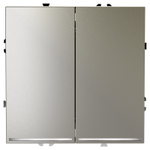 Проходной переключатель встраиваемый VOLTUM S70 двухклавишный с подсветкой 10А, (шелк)