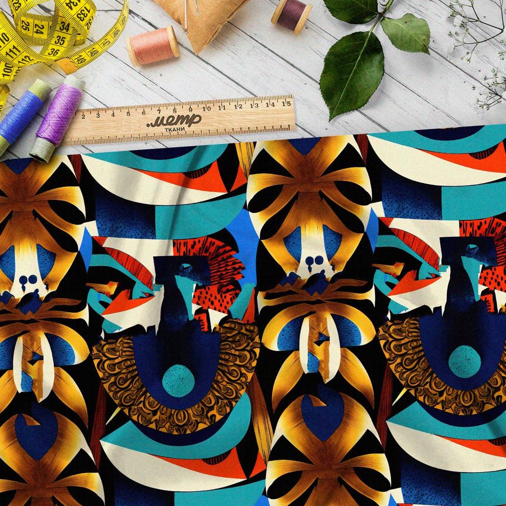 Ткань бифлекс  африканская маска