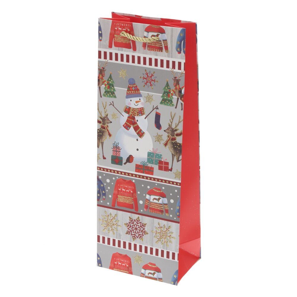 GAEM Пакет подарочный для бутылок (бумага 210г/м2, блок 12шт), L12,5 W8,5 H36 см, 4в.