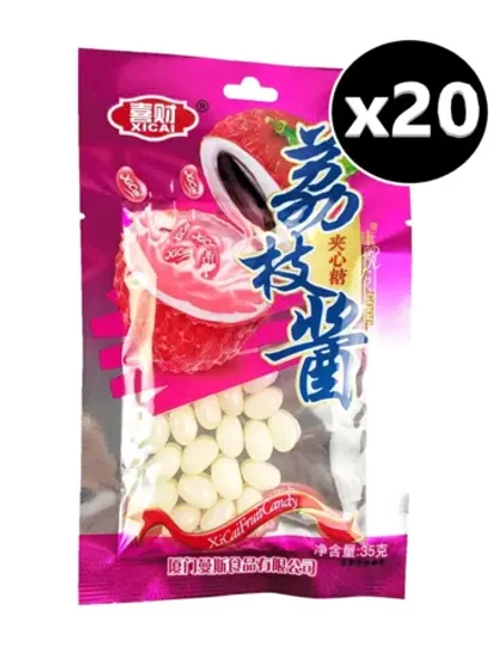 Жевательные драже бобы со вкусом Личи 35 г * 20 шт