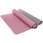 Коврик для йоги 6 мм 183х80 см «Энергия» 2х сторонний TPE, розовый/серый