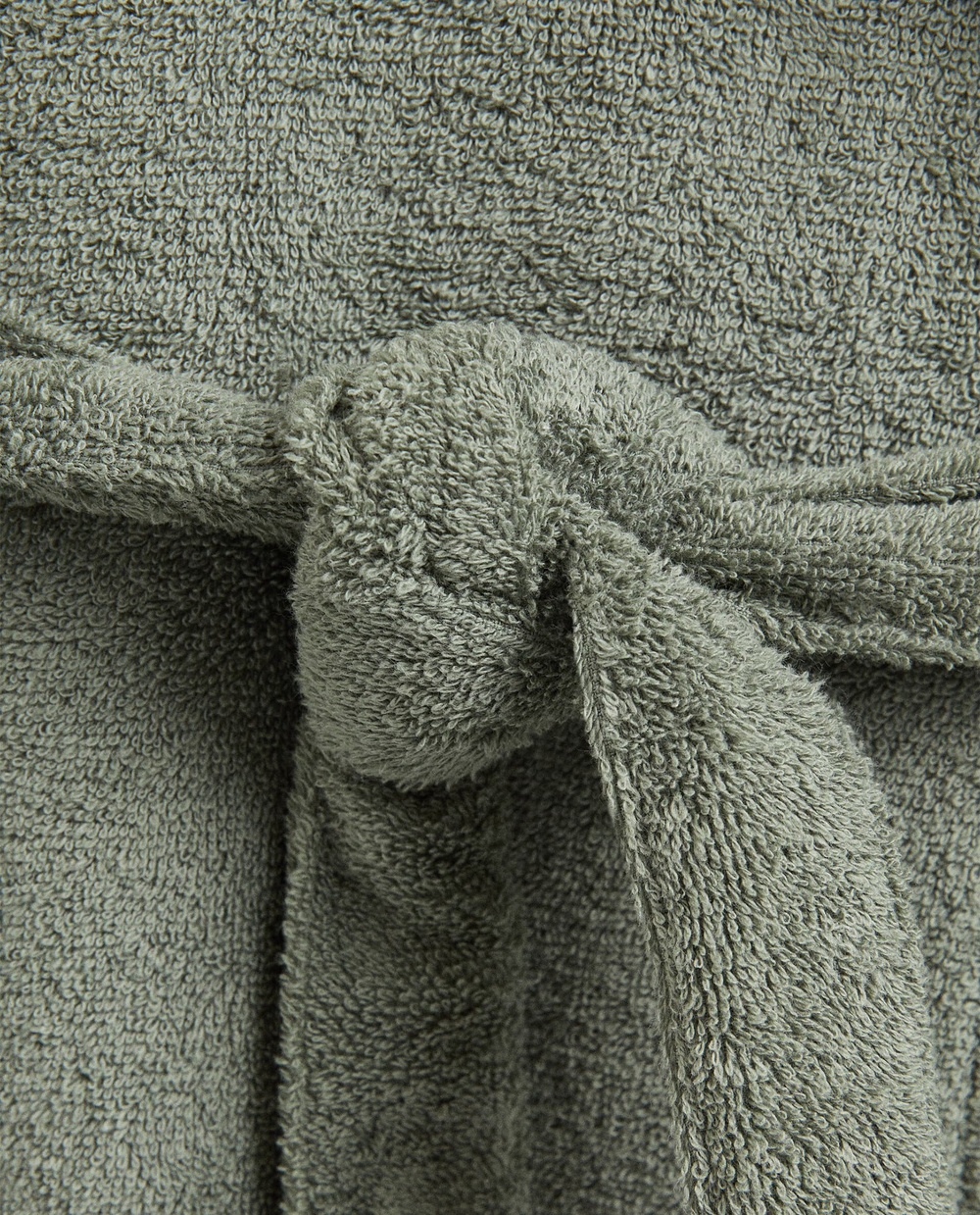 ZARA HOME ХАЛАТ ИЗ ХЛОПКА С КАПЮШОНОМ, ХАКИ