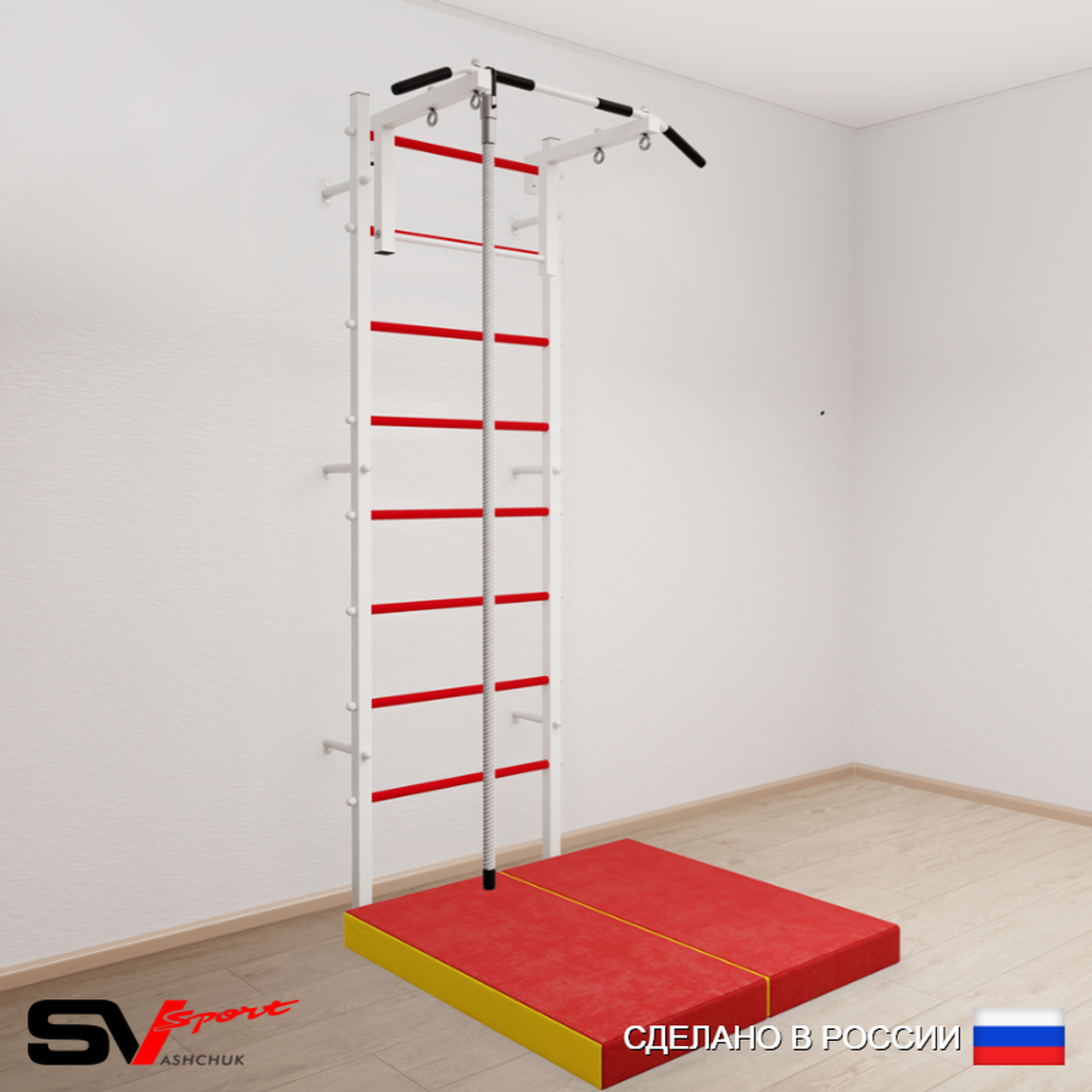 Шведская стенка Sv Sport усиленная 6094 (Турник стандарт/Канат/Мат 1м)