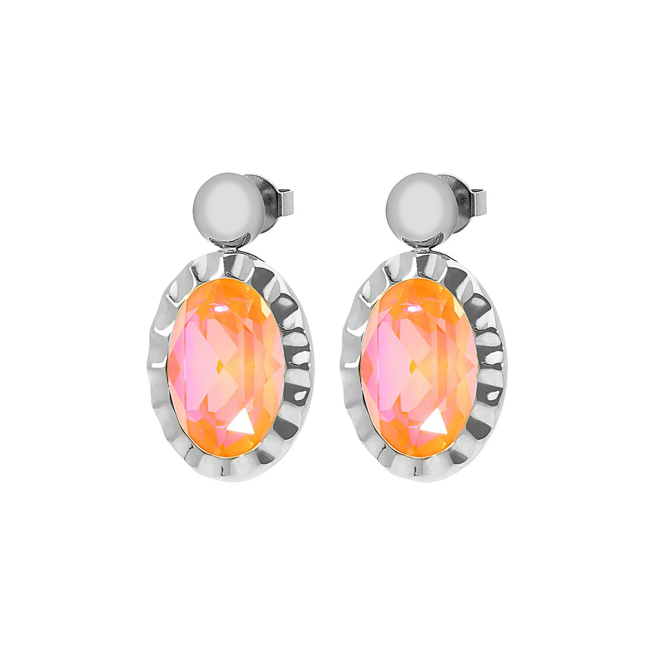 Серьги Qudo TIVOLA UNICA big (S/P) Crystal orange ignite 2,65 cm 332213