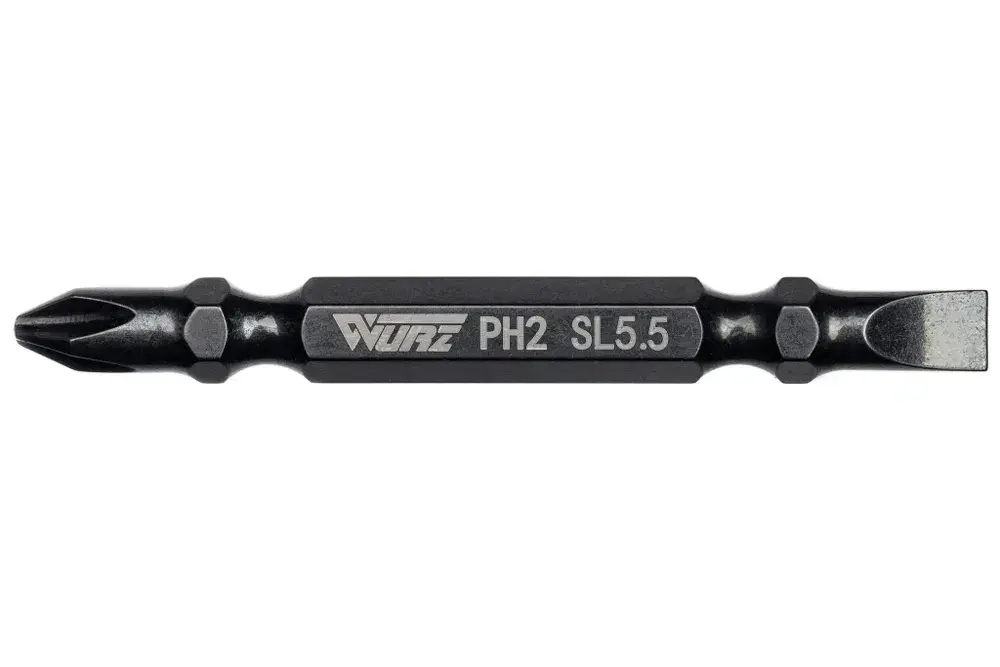 Бита PH2/SL5,5 x 65мм S3 3шт. двусторонняя намагниченная WURZ 2610-3
