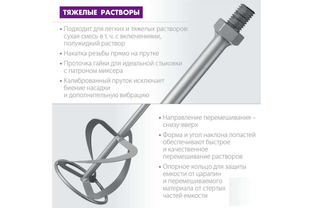Насадка-миксер для тяжелых растворов ЗУБР М14 Профессионал МНТ-П160
