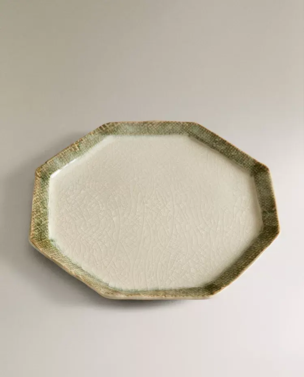 ZARA HOME КЕРАМИЧЕСКАЯ ОБЕДЕННАЯ ТАРЕЛКА, ЗЕЛЕНЫЙ
