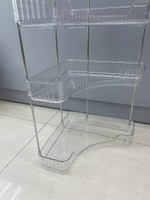 Полка для ванны угловая тройная «Фреш»прозрачная 25,7х44,5х25,7см