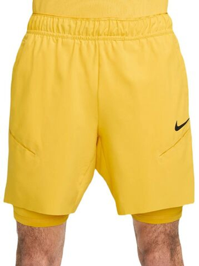 Мужские теннисные шорты Nike Court Dri-Fit Slam RG 2-in1 Shorts - vivid sulfur/black