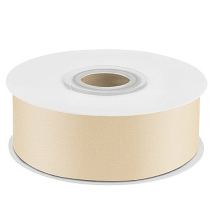 Лента атласная (2,5 см*22,85 м) Белое золото