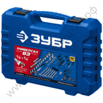 ЗУБР Универсал-63, 63 предм., (1/2″+ 1/4″), универсальный набор инструмента, Профессионал (27670-H58)