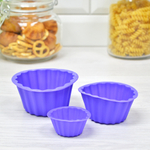 Набор форм для выпечки силикон 3шт "Кексы" (10*4,7см, 8*4см, 5,5*2,6см)