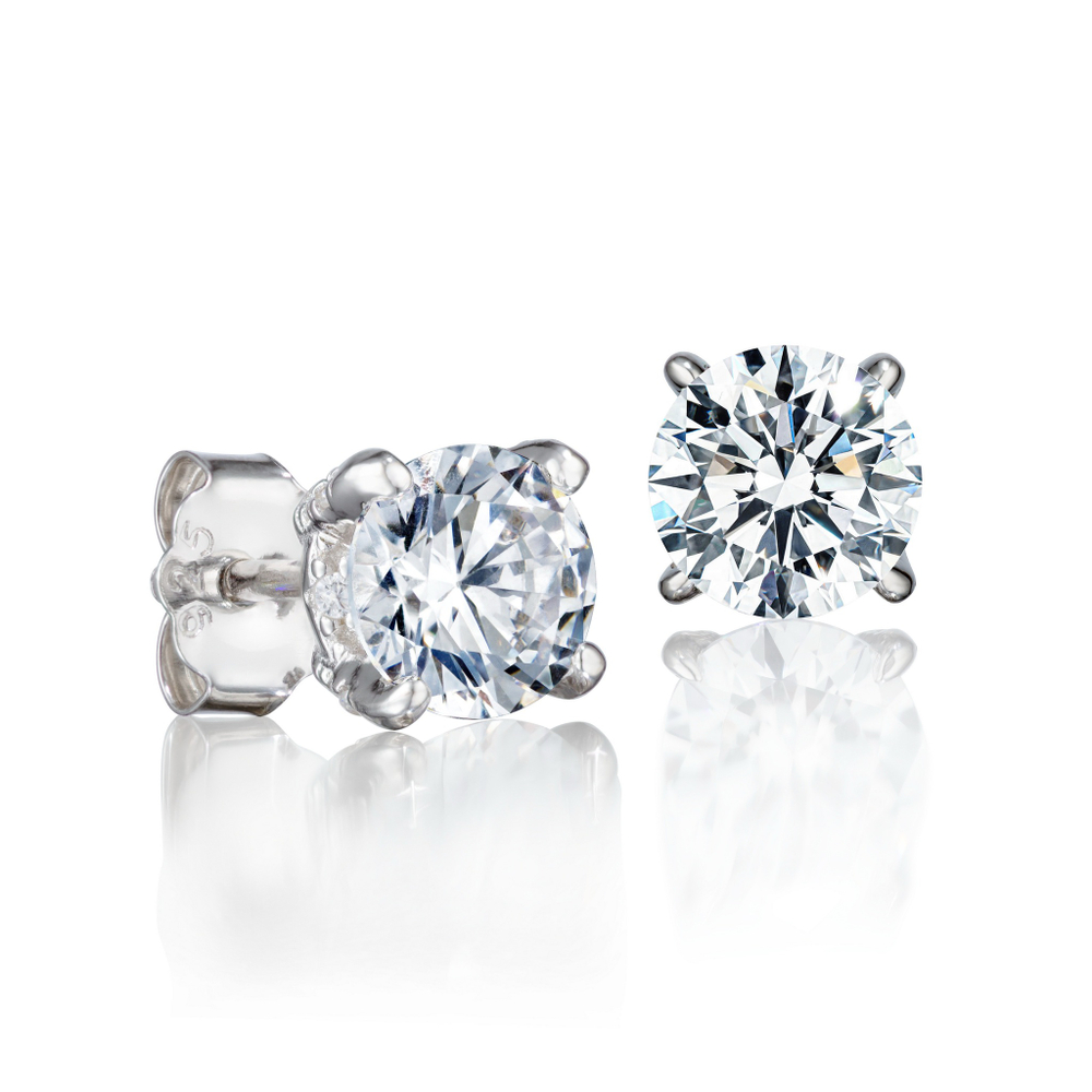 Серьги пусеты Embrasse White 8 мм