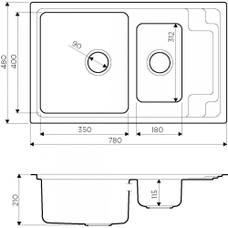 Кухонная мойка Omoikiri Mizu 78-2-IN