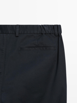 Massimo Dutti Зауженные брюки с эластичными вставками по бокам, темно-синий