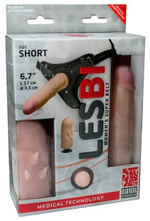 Страпон-трусики для двойного проникновения (17 см,вторая кожа) (Цвет: телесный)