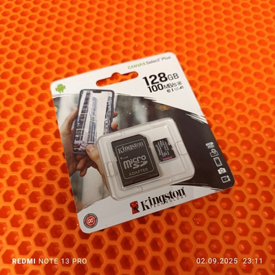 Карта памяти Kingston 128GB MicroSDXC UHS-I с адаптером