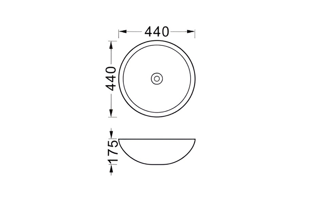 Раковина накладная для установки на столешницу AQUATEK AQ5354-MW 440*440*175, матовый белый