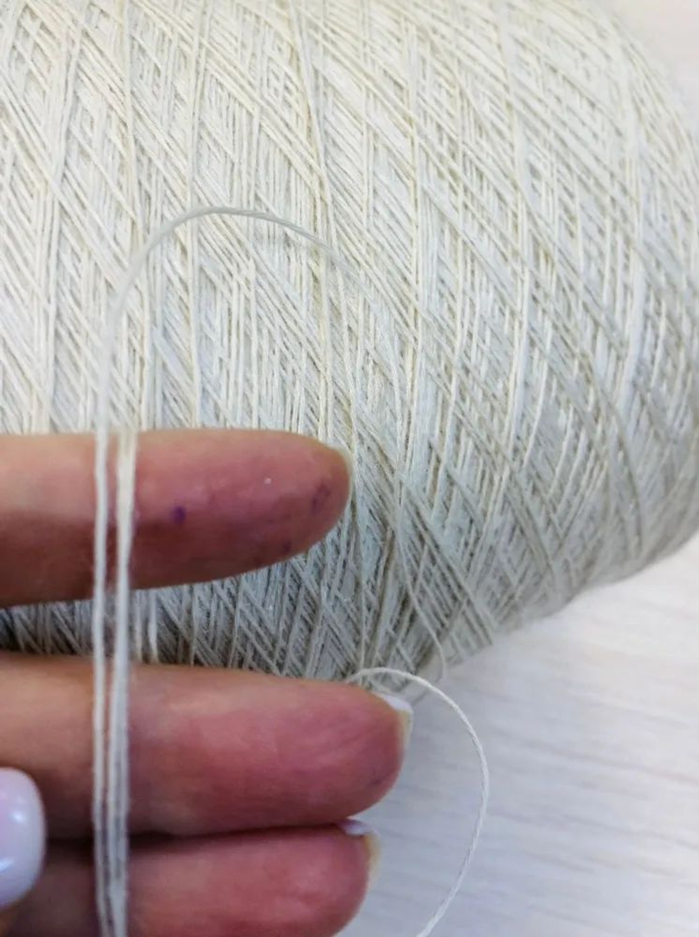 Пряжа бобинная Италия 260г / 1690 м,(100г-650м) 50% кашемир 50% крапива, тонкая нить для вязания, премиальная