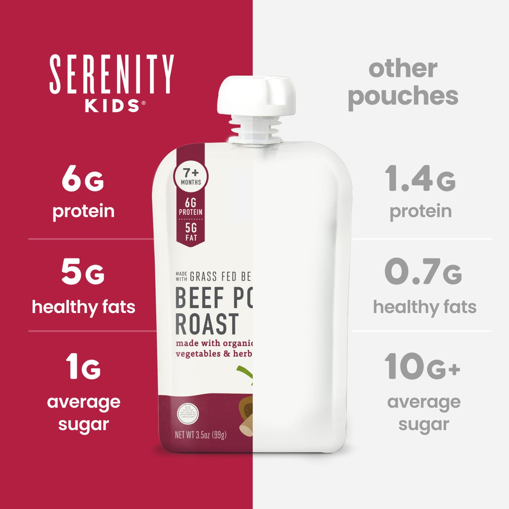 Serenity Kids, жаркое из говядины с органическими овощами и травами, для детей от 7 месяцев, 99 г (3,5 унции)