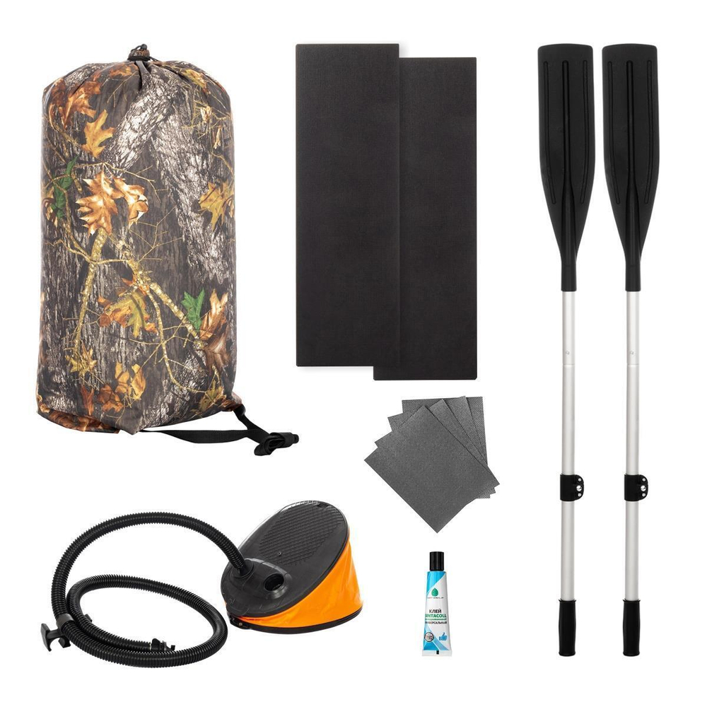 Лодка надувная для рыбалки Тонар Бриз 190 с веслами серый