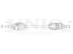 Привод в сборе передний левый UNIO CVJ-10027