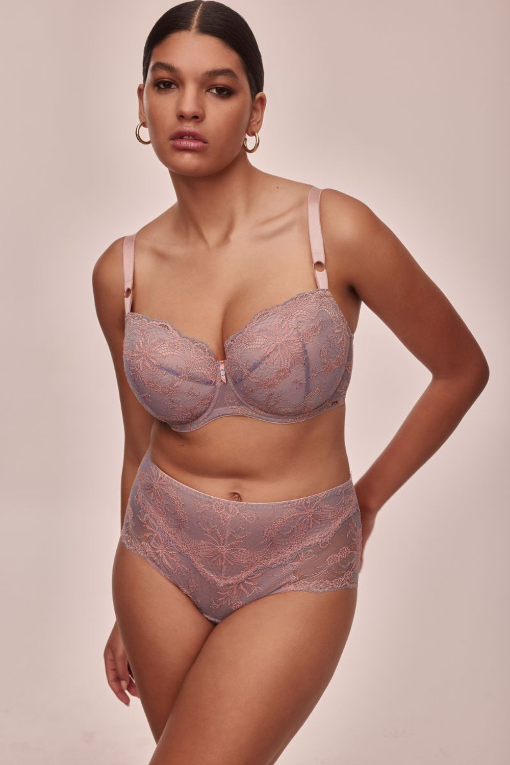 Бюстгальтер Madera с чашками на тонком поролоне (Размер: 85B) (Цвет: розовый с серым)