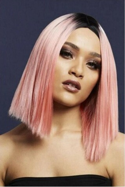 Парик Кайли (розовый омбре) (Цвет: розовый с черным)